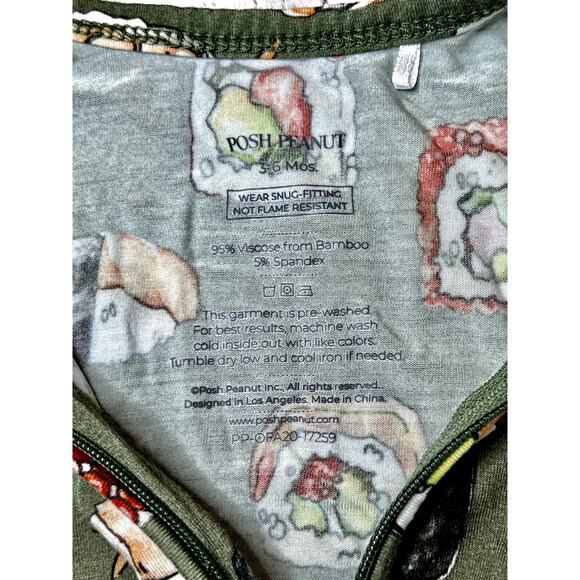 Posh Peanut Bamboo Green Sushi Footie 3-6 months Foodie Whimsygoth Fantasy - Picture 4 of 10